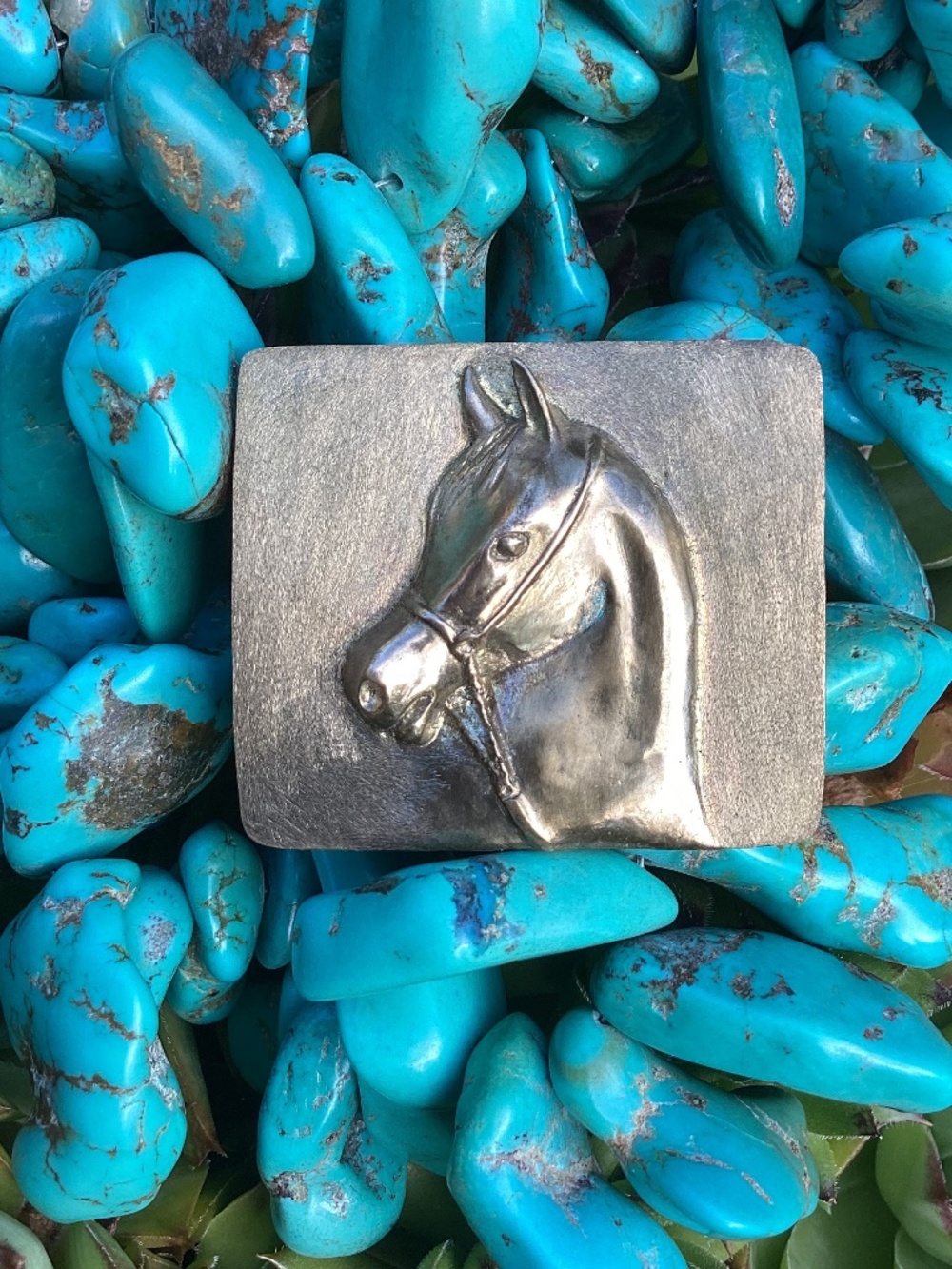 Beautiful Vintage Artisan Delicate Solid Brass Show Horse Head Belt Buckle🦋
